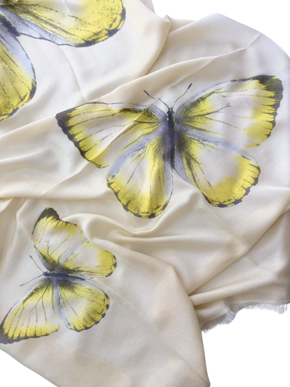 Waterpashmina Scarf Butterfly Yellow