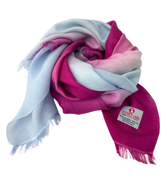 Waterpashmina Scarf Purple meets Baby Blue