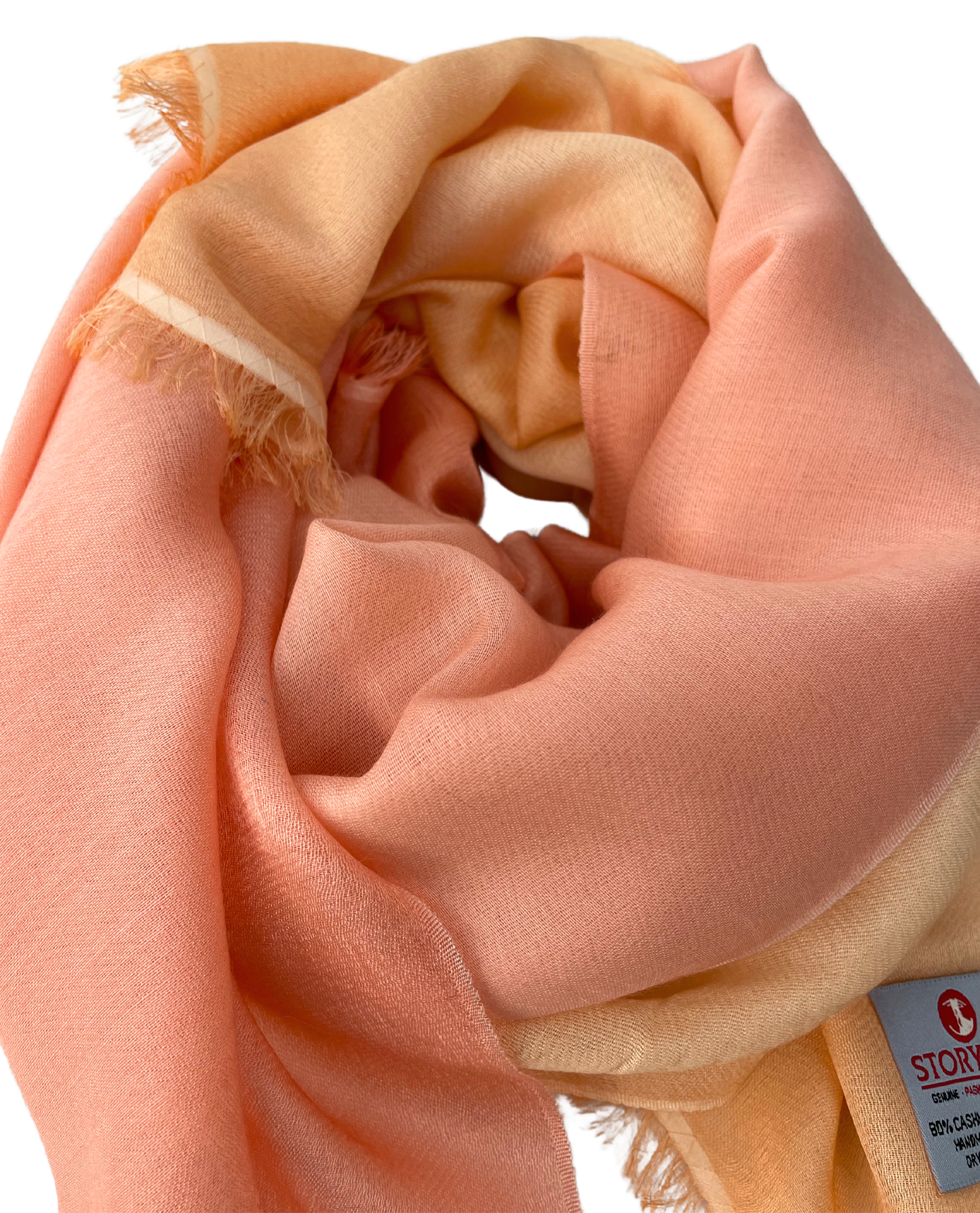 Waterpashmina Scarf Light Peach meets Salmon