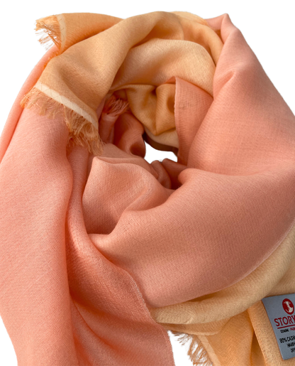 Waterpashmina Scarf Light Peach meets Salmon