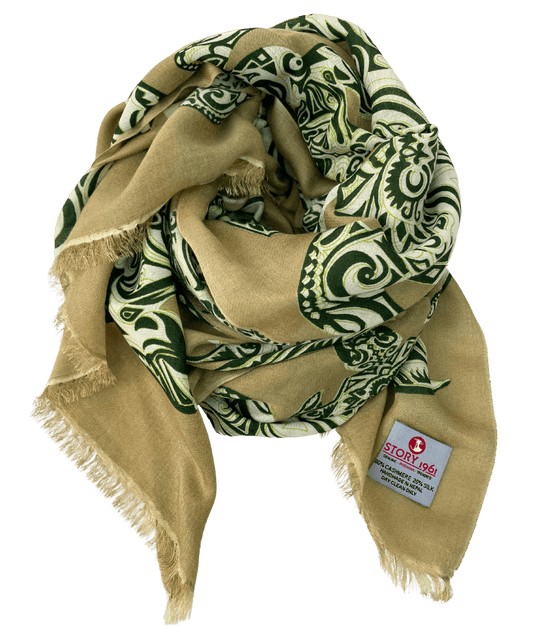 Waterpashmina Scarf Turtle Green meets Kaki