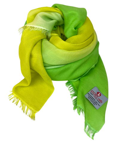 Waterpashmina Scarf Grass Green meets Lemmon