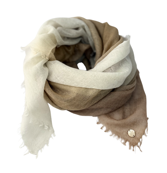 Shamina 100% finest Baby Cashmere White / Beige / Camel