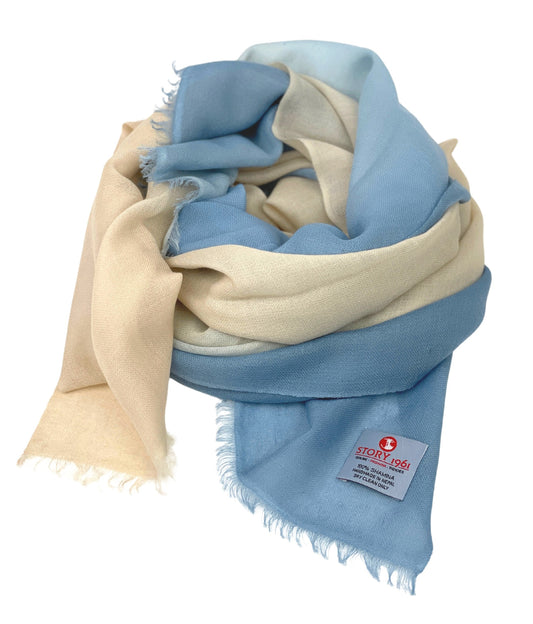 Shamina Scarf Light Blue meets Cream