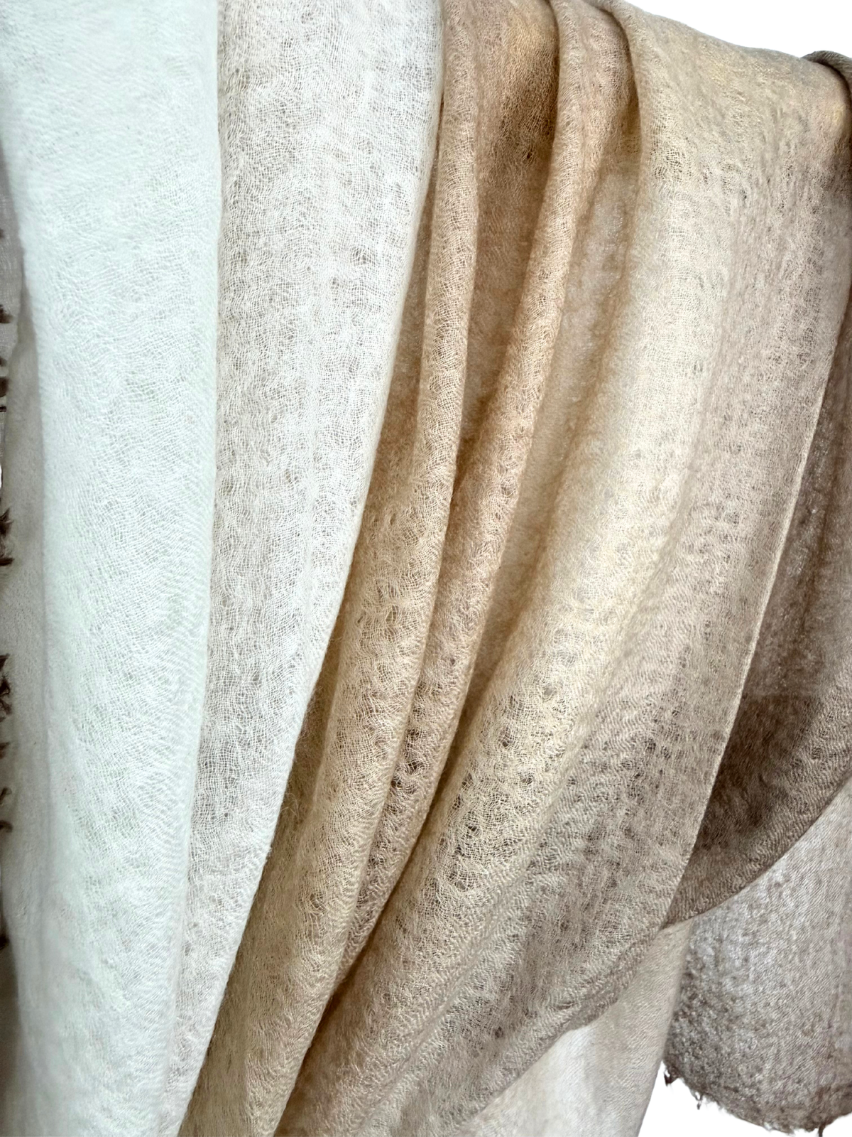 Shamina 100% finest Baby Cashmere Taupe / Camel / White