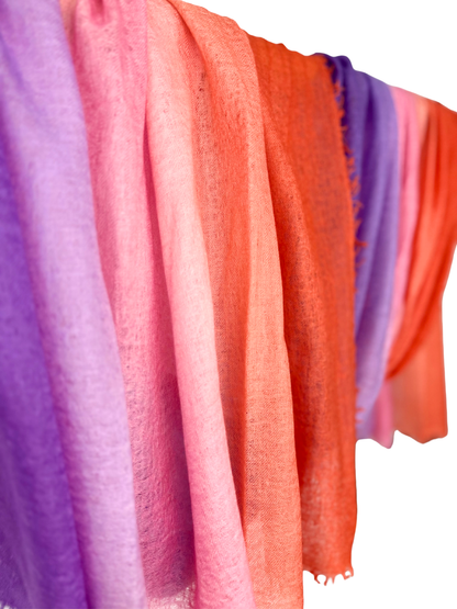 Shamina 100% finest Baby Cashmere Orange / Pink / Purple
