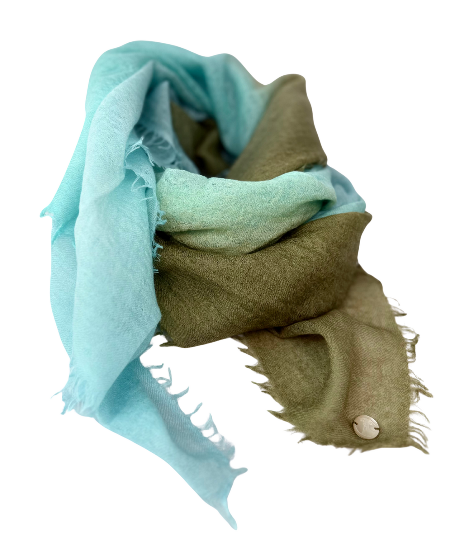 Shamina 100% finest Baby Cashmere Kaki / Aqua / Light Turquoise