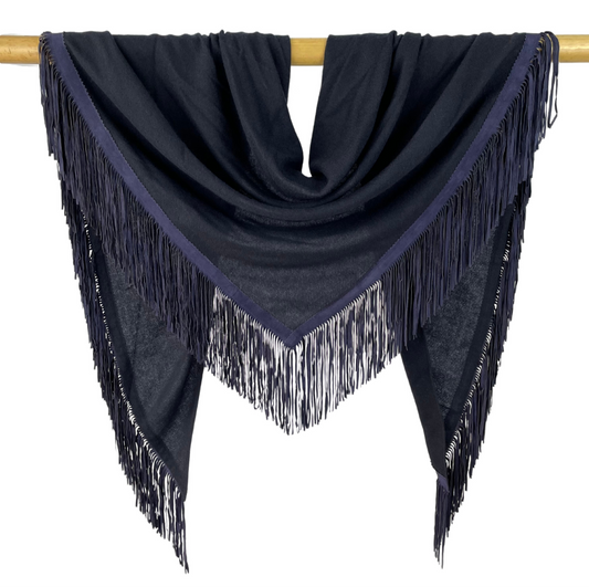 Open Poncho Navy Blue