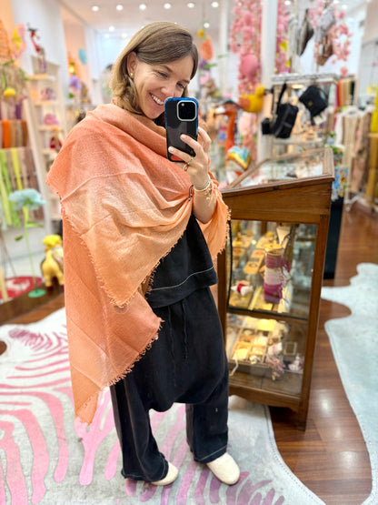 Shamina 100% finest Baby Cashmere Burned Orange / Orange / Apricot