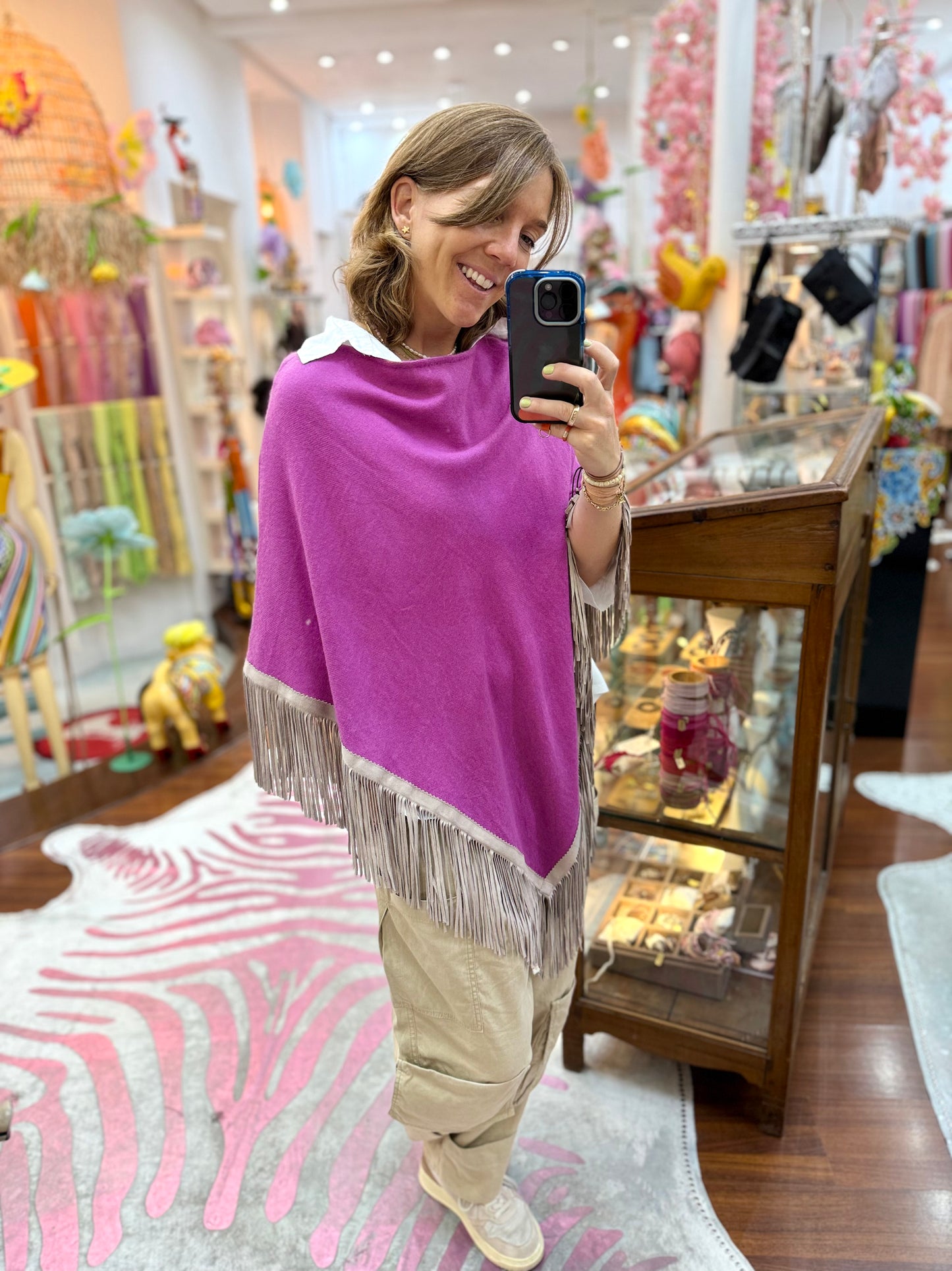 Classic Poncho Magenta