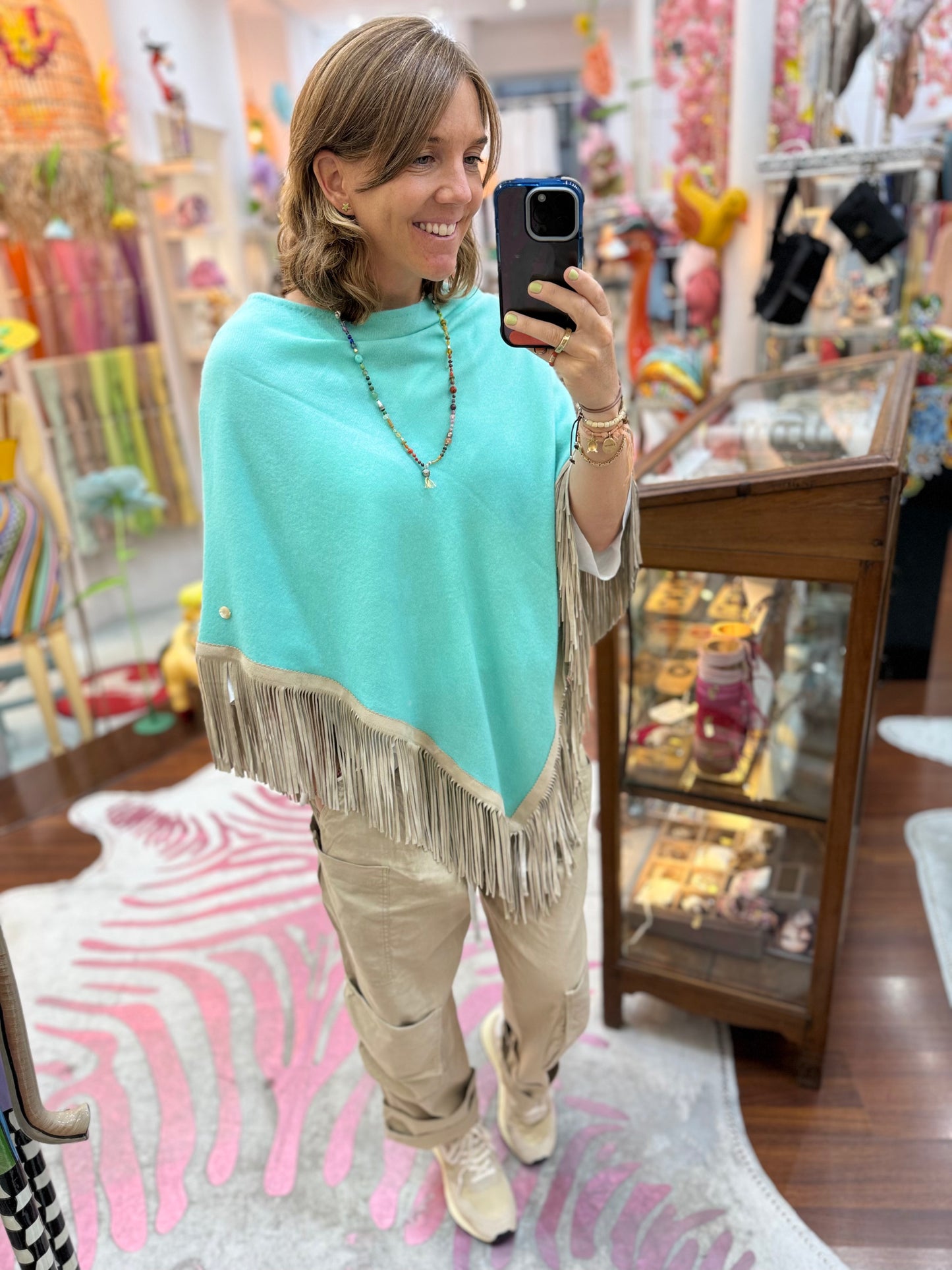 Classic Poncho Aqua