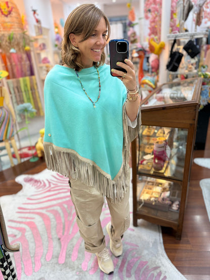 Classic Poncho Aqua