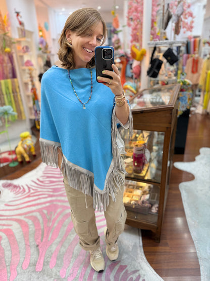 Classic Poncho Turquoise