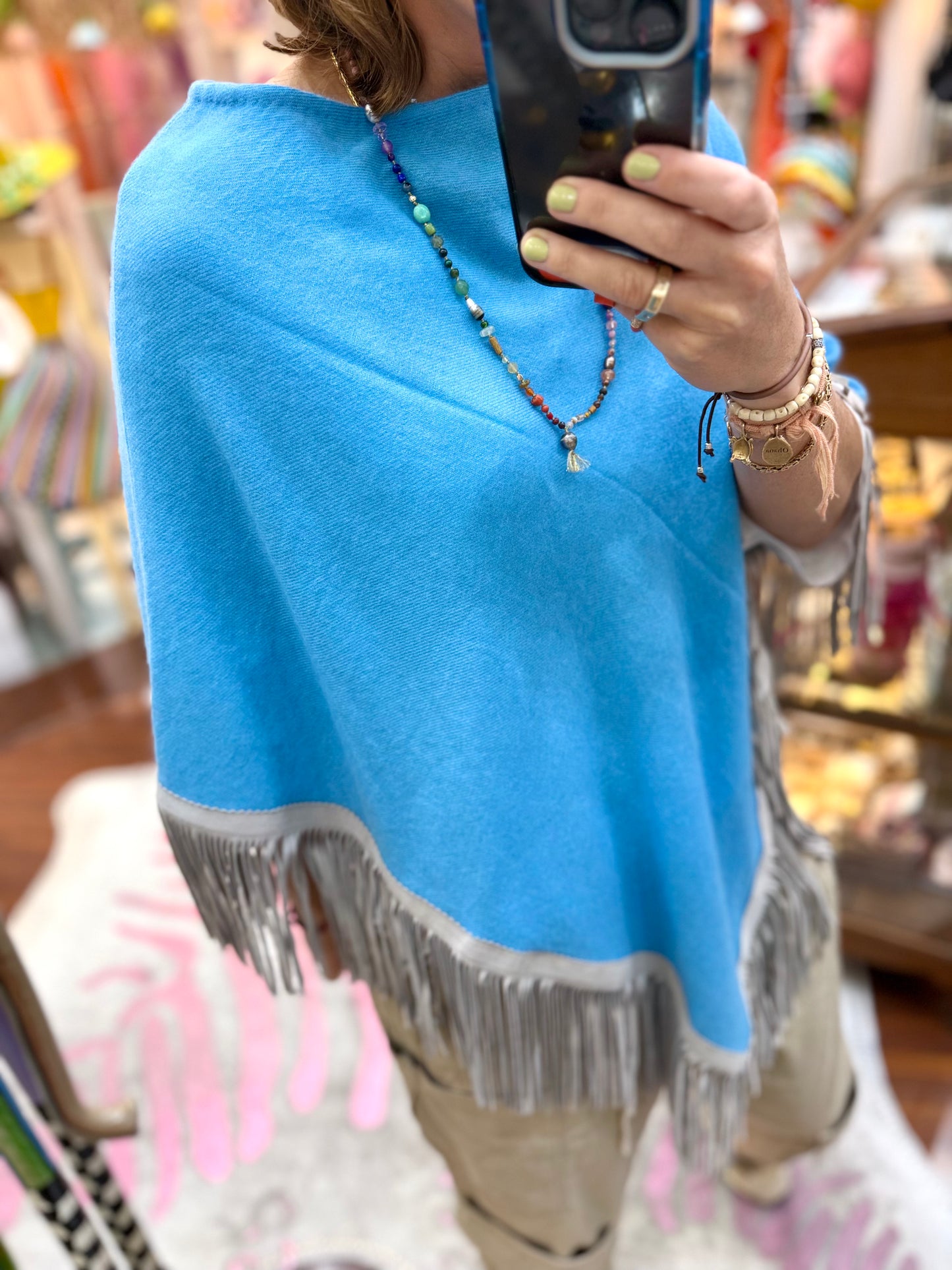 Classic Poncho Turquoise