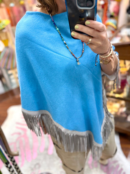 Classic Poncho Turquoise