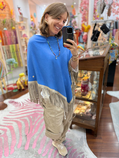 Classic Poncho Sky Blue