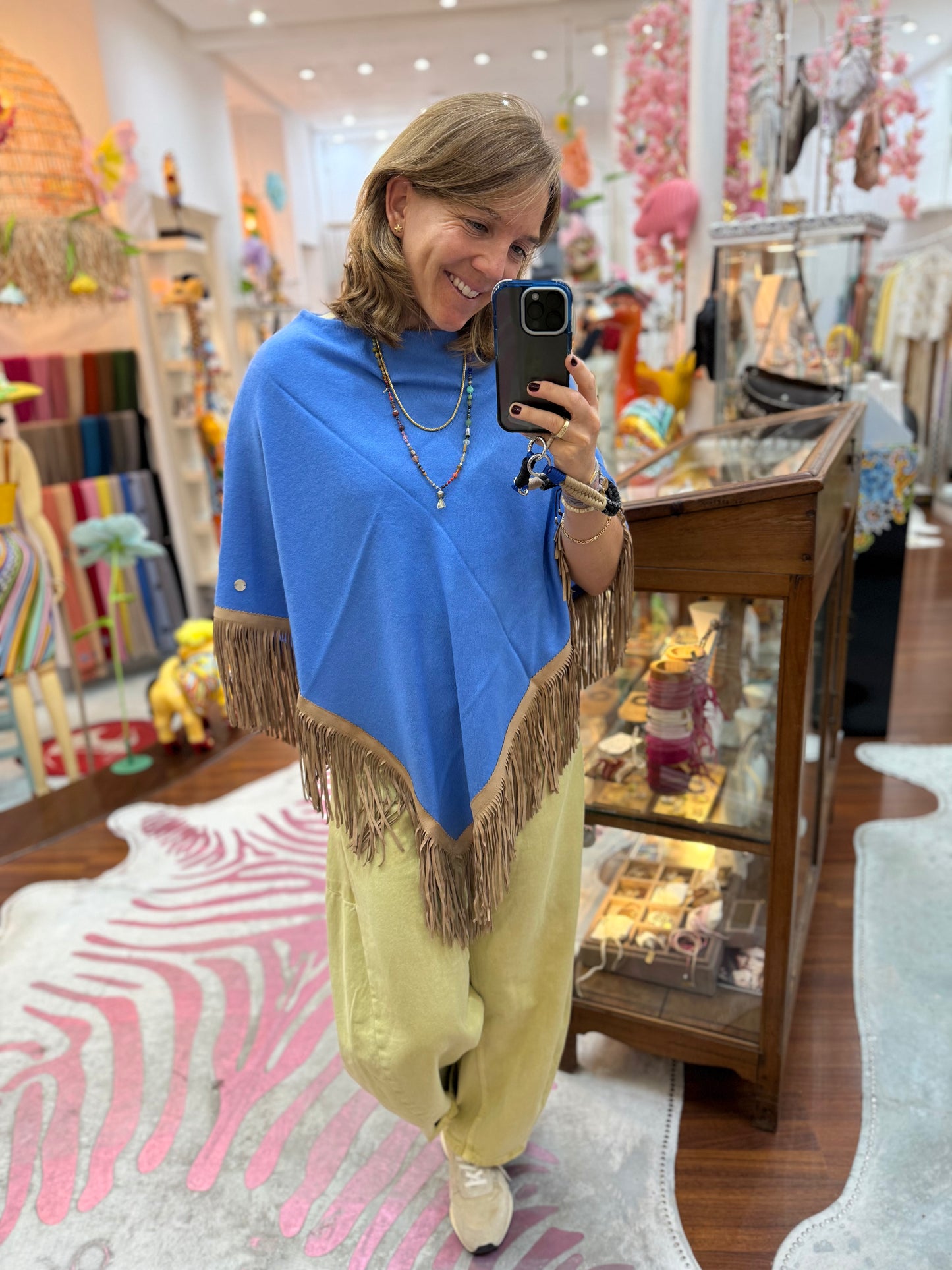 Classic Poncho Sky Blue