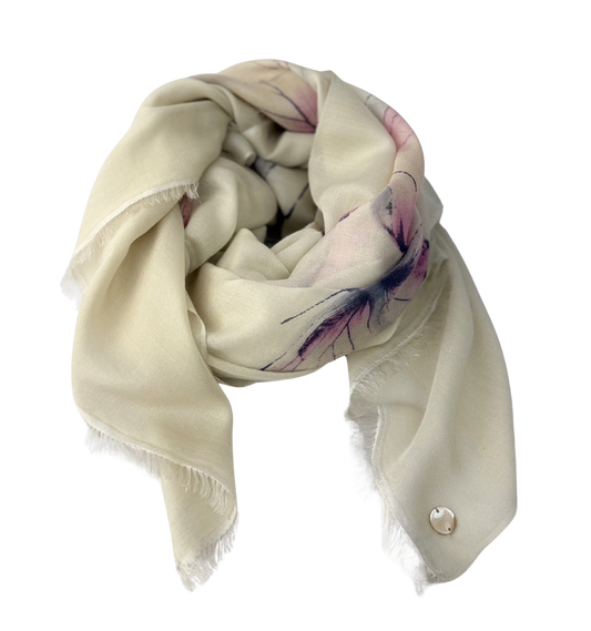 Waterpashmina Scarf Butterfly Pink