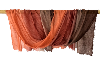Shamina 100% finest Baby Cashmere Brown / Red / Orange