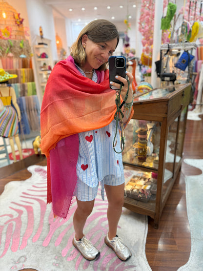 Shamina 100% finest Baby Cashmere Pink / Red / Orange