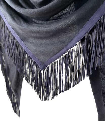 Open Poncho Navy Blue