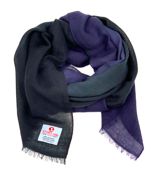 Shamina Scarf Black meets Navy Blue