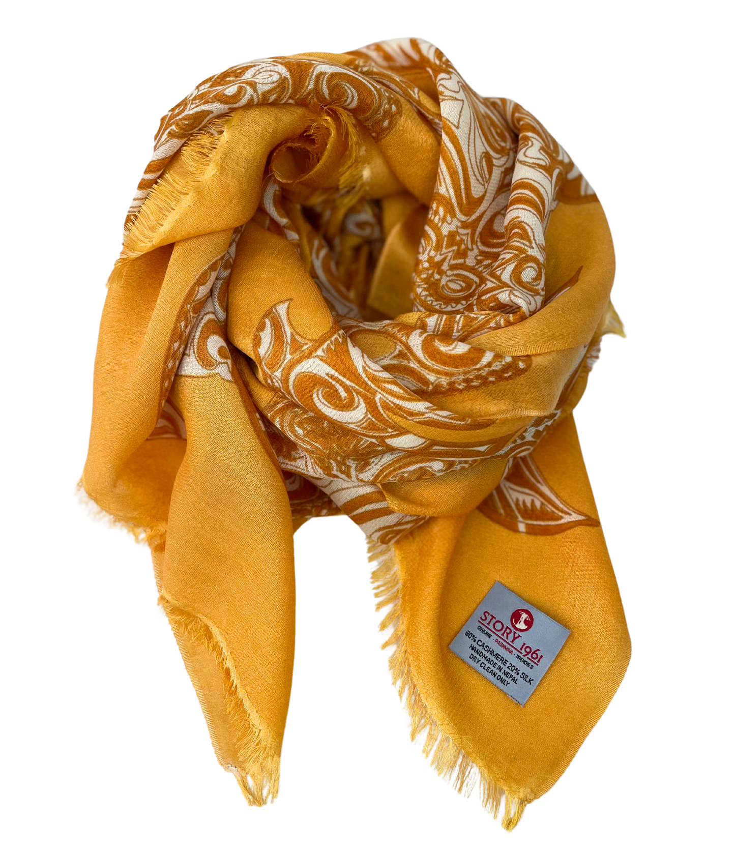 Waterpashmina Scarf Turtle Orange meets Burned Orange