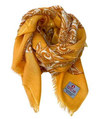Waterpashmina Scarf Turtle Orange meets Burned Orange