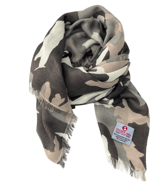 Waterpashmina Scarf Camouflage Grey meets Taupe