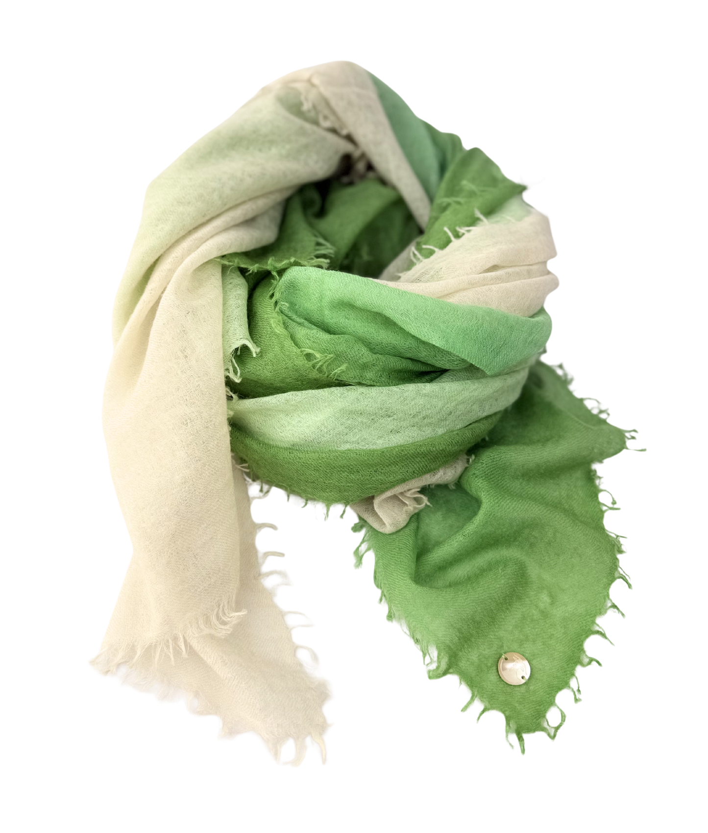 Shamina 100% finest Baby Cashmere Green / White / Cream