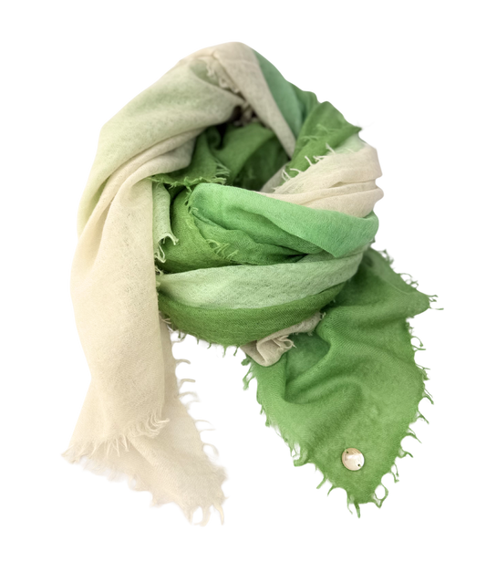 Shamina 100% finest Baby Cashmere Green / White / Cream