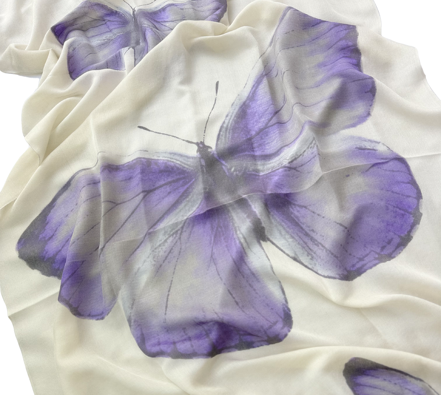 Waterpashmina Scarf Butterfly Purple