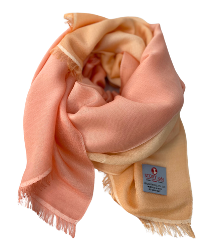 Waterpashmina Scarf Light Peach meets Salmon