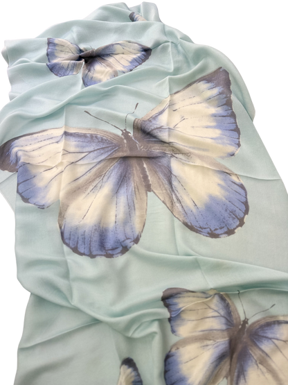 Waterpashmina Scarf Butterfly Blue