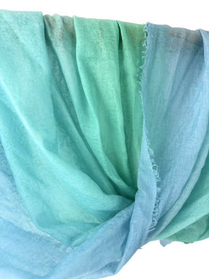 Shamina 100% finest Baby Cashmere Aqua / Green / Blue