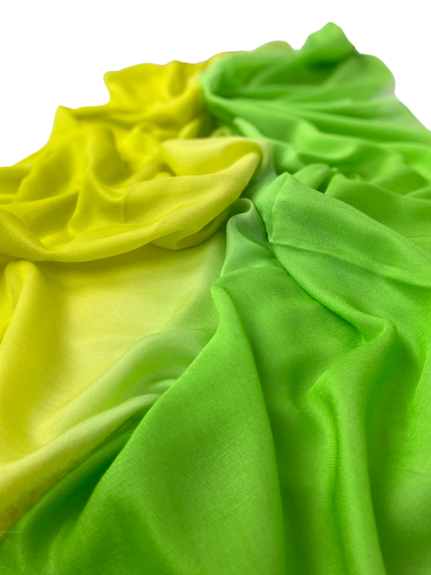 Waterpashmina Scarf Grass Green meets Lemmon