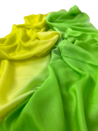 Waterpashmina Scarf Grass Green meets Lemmon