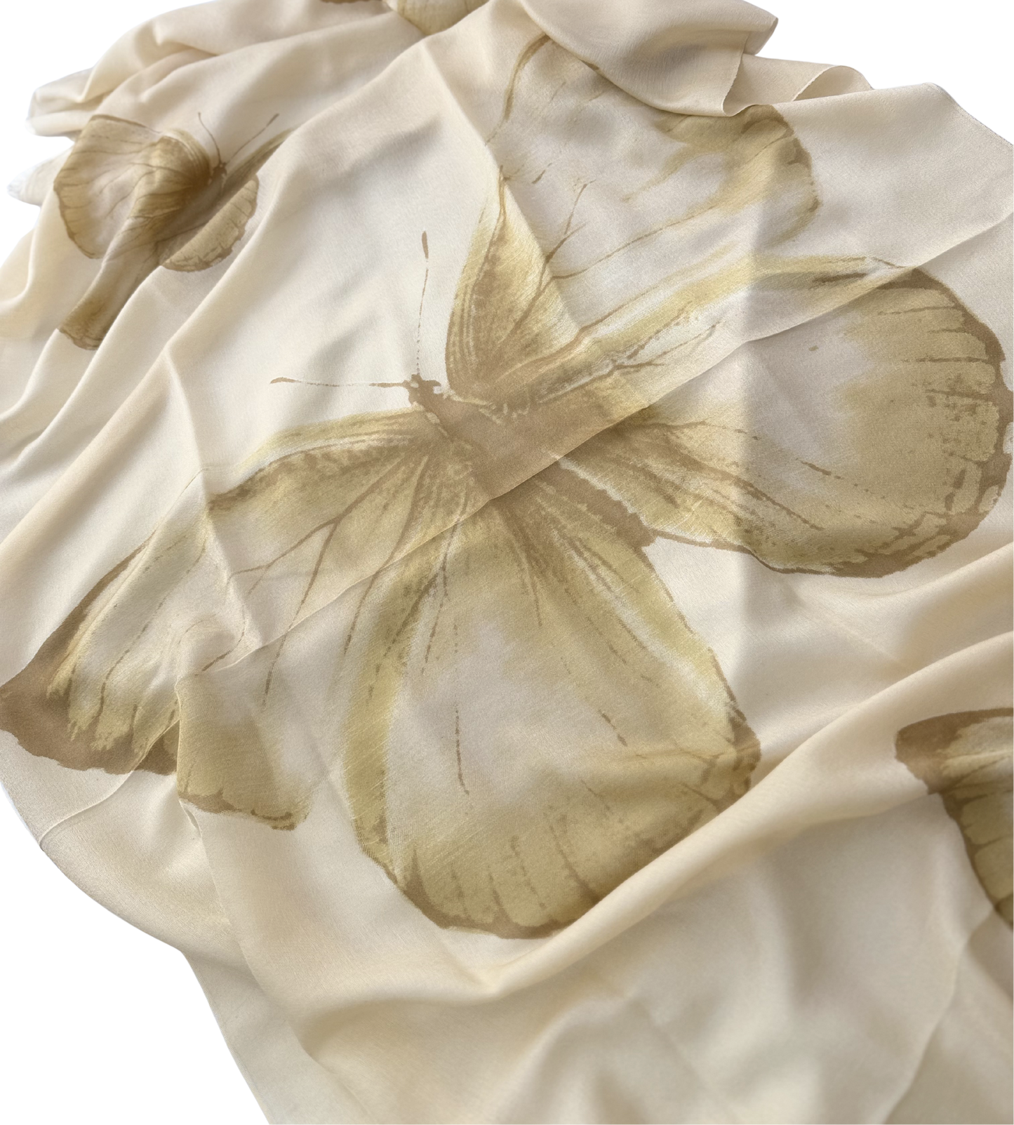 Waterpashmina Scarf Butterfly Beige