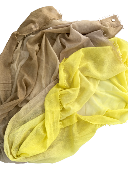 Shamina 100% finest Baby Cashmere  Yellow / Camel / Mocca