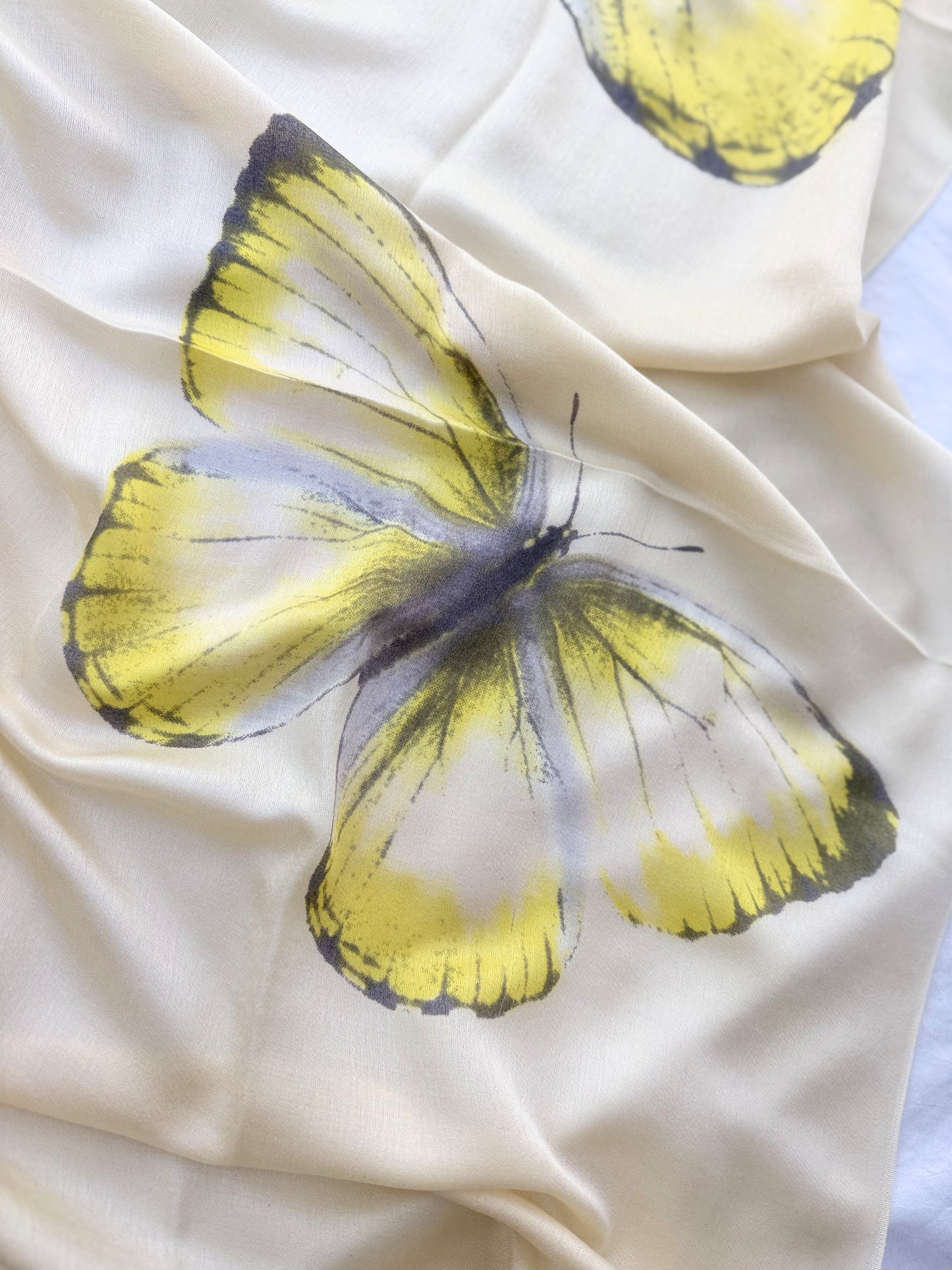 Waterpashmina Scarf Butterfly Yellow