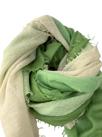 Shamina 100% finest Baby Cashmere Green / White / Cream