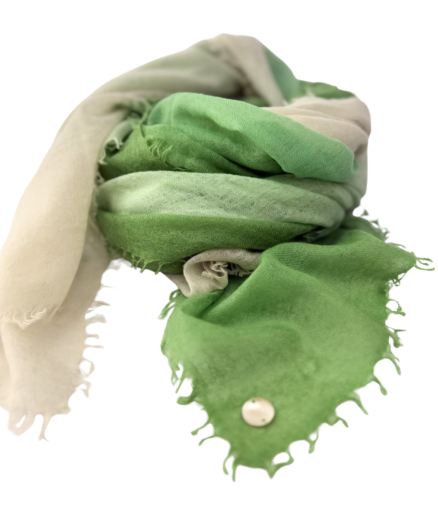 Shamina 100% finest Baby Cashmere Green / White / Cream