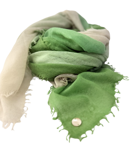 Shamina 100% finest Baby Cashmere Green / White / Cream