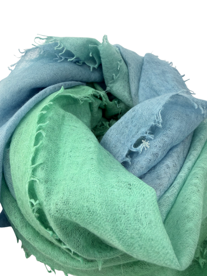 Shamina 100% finest Baby Cashmere Aqua / Green / Blue