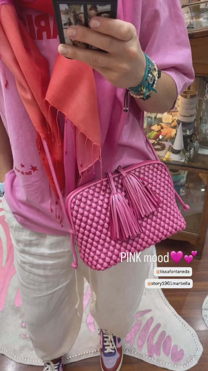 Waterpashmina Scarf Tomato Red meets Fuchsia